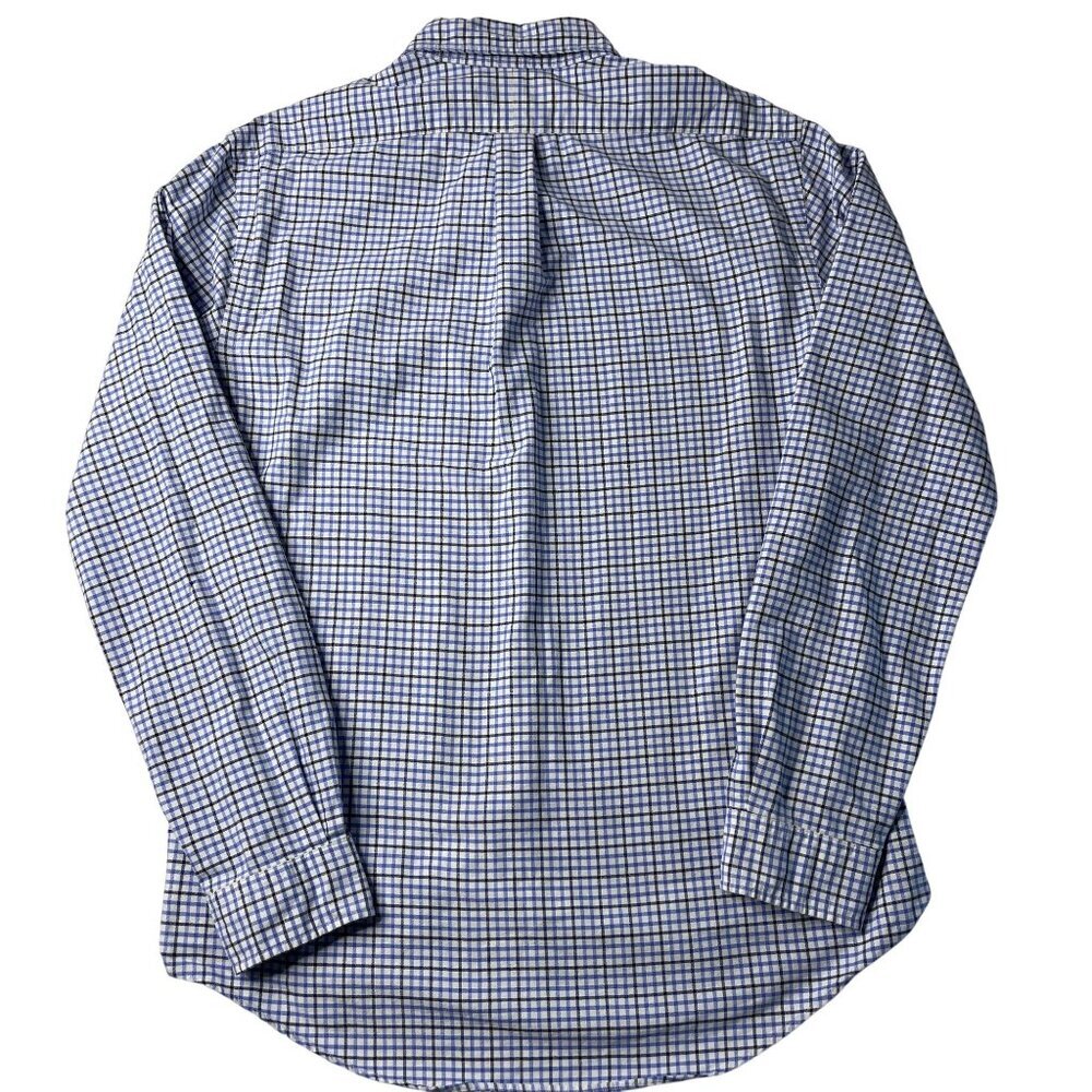 Polo Ralph Lauren Mens L Slim Fit Blue White Long Sleeve Button-Up Shirt Office - Picture 2 of 11